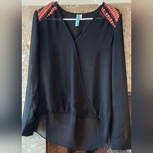 Black shirt with beading detail